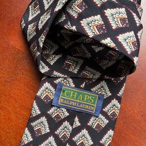 Ralph Lauren GORGEOUS VINTAGE art deco feather tie CHAPS